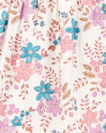 Toddler Floral Woven Long-Sleeve Fashion Top - Floral, 