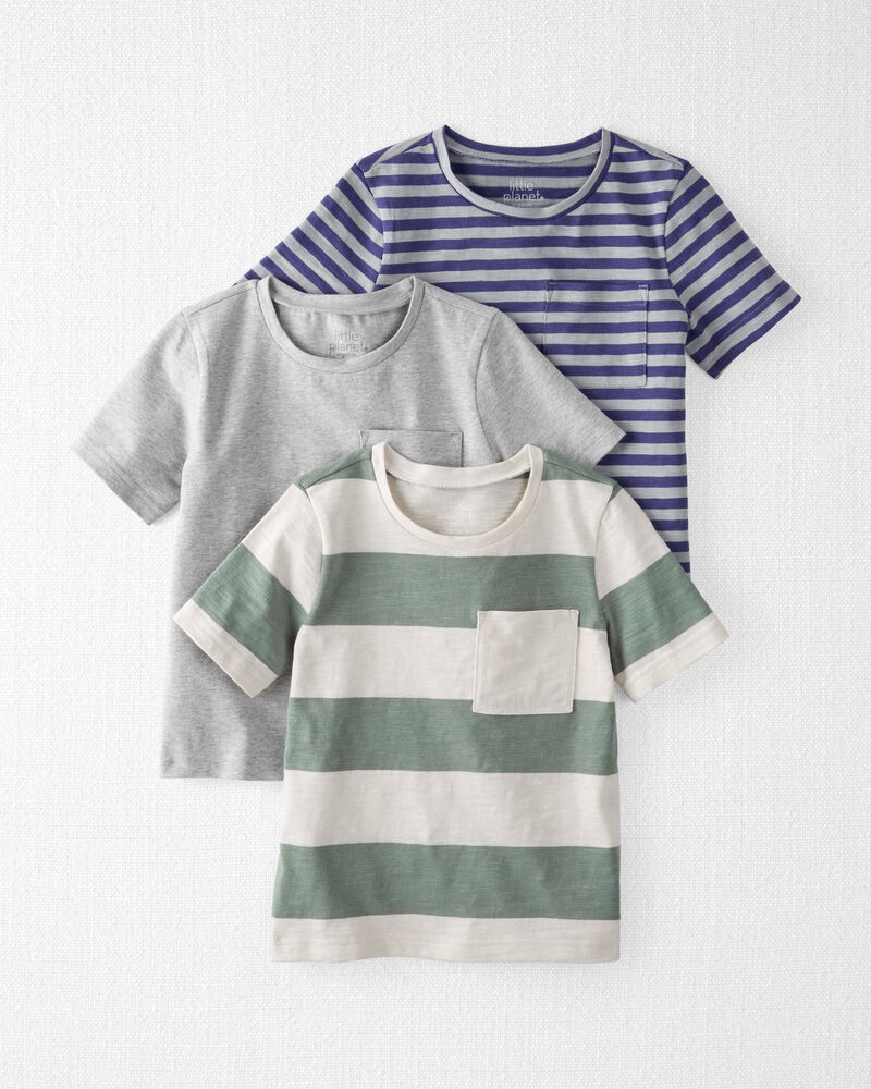 3-Pack Organic Cotton Pocket Tees, image 1 of 5 slides