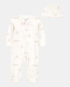 Baby Boy 2-Piece 2-Way Zip Sleeper & Cap Set, image 1 of 3 slides