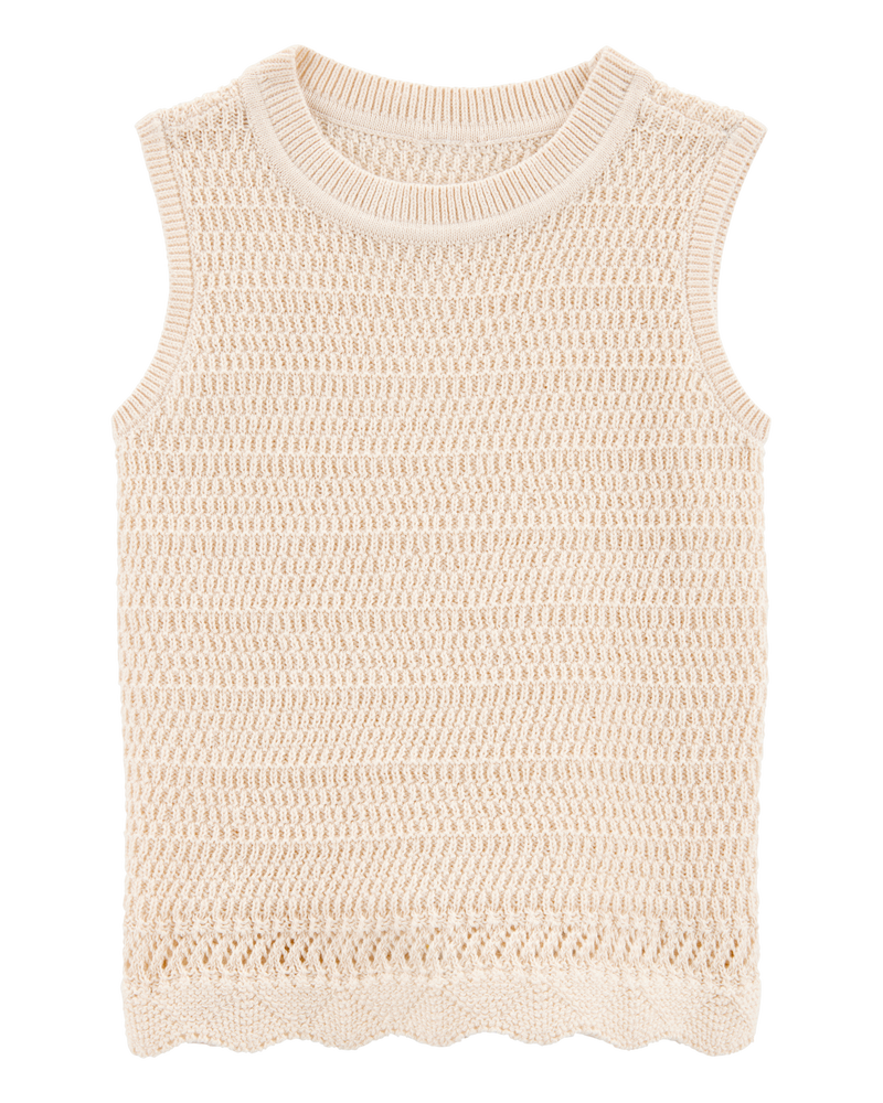 Enfant en bas âge Débardeur en tricot et crochet - Ivoire, image 1 sur 4 diapositives