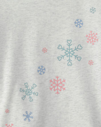 Girls Snowflake Long-Sleeve Graphic Tee - Grey, 