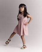 Tout-petit fille - Robe &agrave; col volant&eacute; - Rose, image 1 sur 6 diapositives