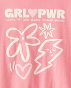 Girls 'Girl Power' Long-Sleeve Graphic Tee - Pink, image 2 of 3 slides