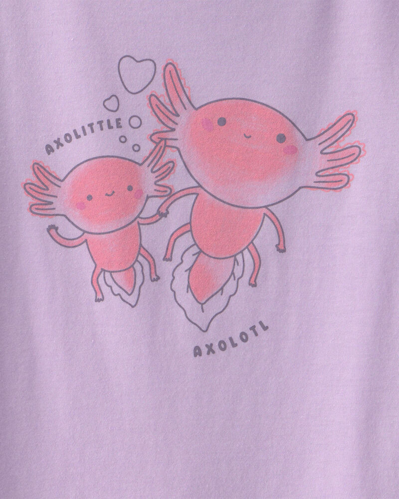Girls Axolotl Graphic Tee - Purple, image 2 of 3 slides