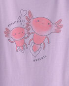 Girls Axolotl Graphic Tee - Purple, image 2 of 3 slides
