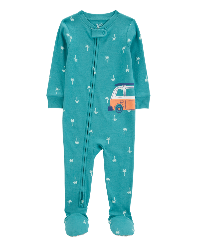 Baby Car Polka Dot Snug Fit Cotton 1-Piece Pyjamas, image 1 of 4 slides