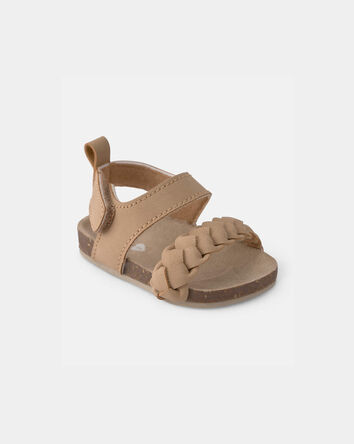 B&eacute;b&eacute; fille - Sandales tress&eacute;es - Brun, 