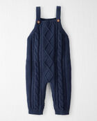 Baby Organic Cotton Cable Knit Overalls, image 1 of 5 slides