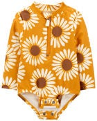 Baby Sunflower 1-Piece Half-Zip Rashguard, image 2 of 5 slides