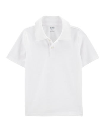 Kid Pique Uniform Polo Shirt - White, 