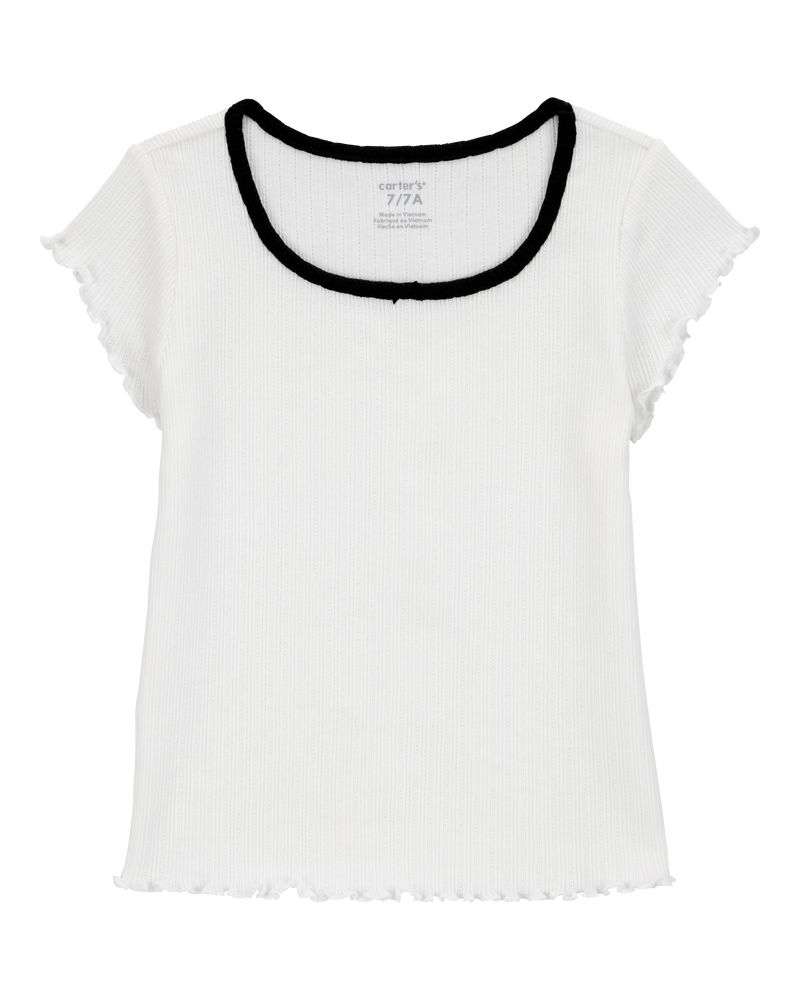 Kid Pointelle Baby Tee, image 1 of 3 slides