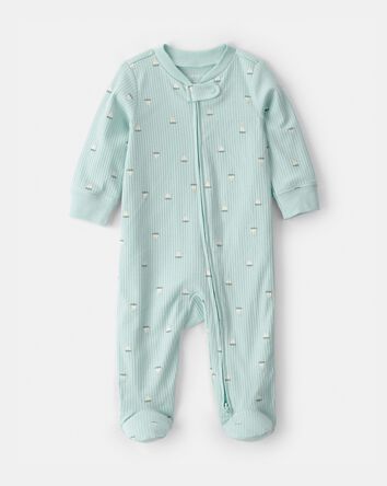 Baby Boy Sailboat 2-Way Zip Sleeper - Green, 
