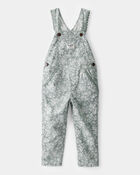 Toddler Floral Print Overalls - Green, image 1 of 4 slides