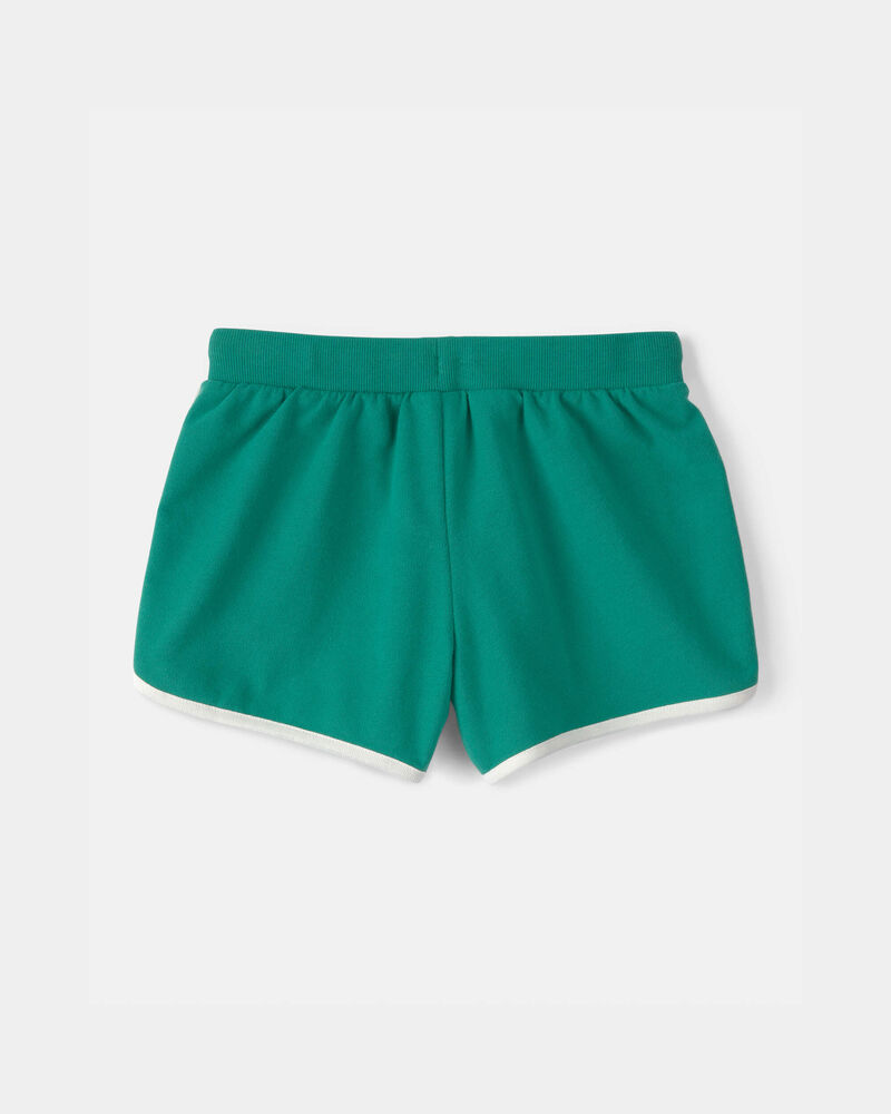 Girls French Terry Active Shorts - Green, image 3 of 6 slides