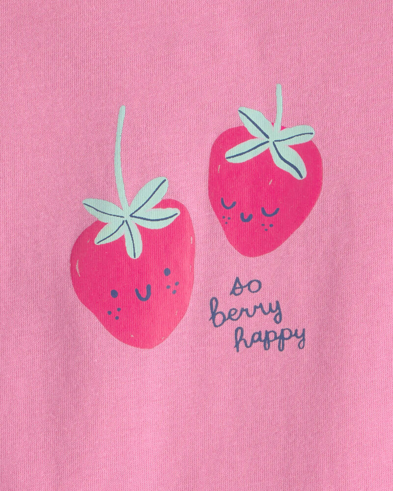 Baby Girl 'So Berry Happy' Strawberry Graphic Bodysuit - Pink, image 2 of 3 slides