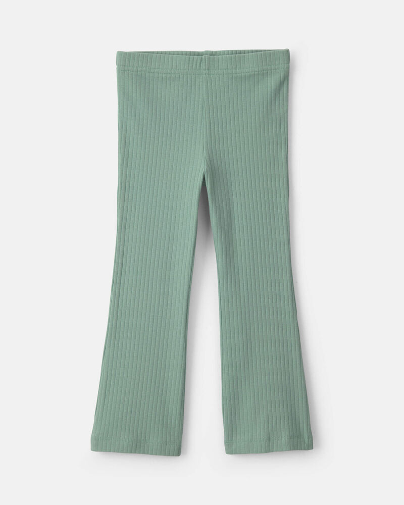 Toddler Girl Cotton Pull-On Stretch Flare Leggings - Green, image 1 of 4 slides