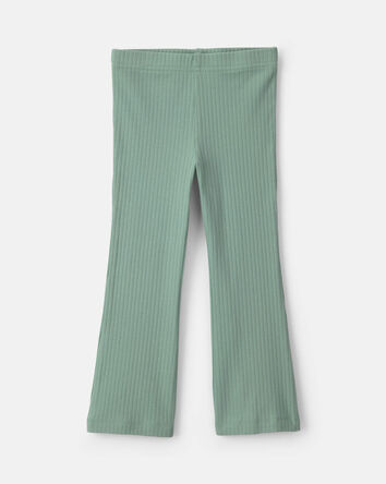 Toddler Girl Cotton Pull-On Stretch Flare Leggings - Green, 