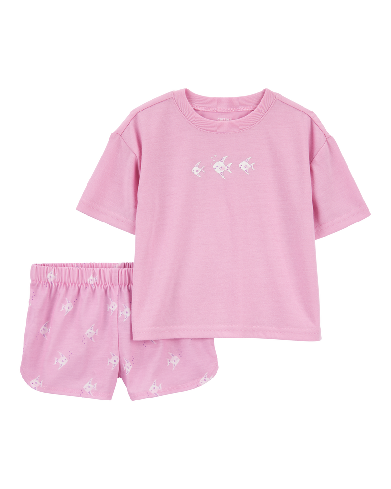 Toddler Girl 2-Piece Angelfish Loose Fit Pyjamas, image 1 of 3 slides