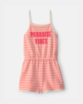 Girls 'Paradise Vibes' French Terry Romper - Pink, 