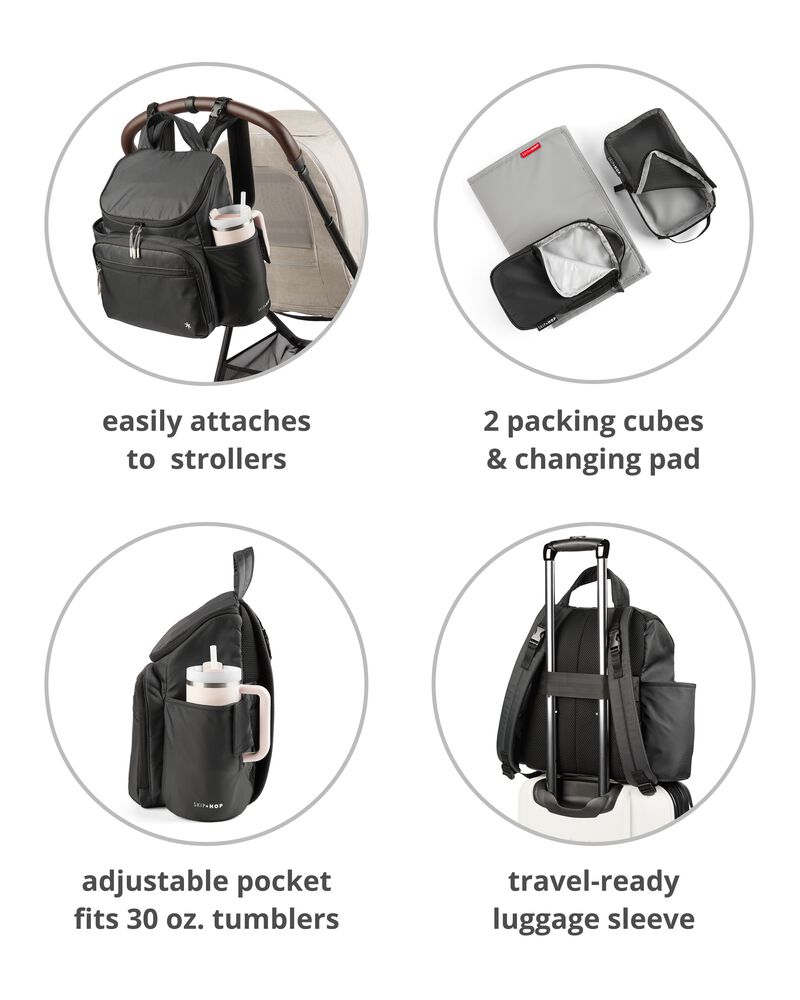 Forma Next Backpack Diaper Bag - Black, image 3 of 5 slides
