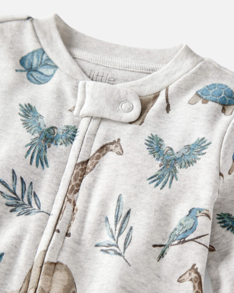 Baby Organic Cotton Safari-Print Sleeper, image 2 of 4 slides