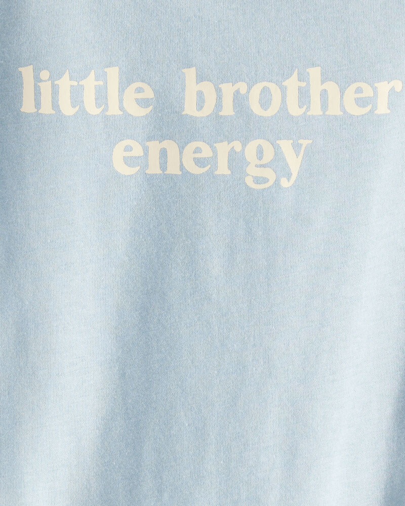 B&eacute;b&eacute; gar&ccedil;on - Cache-couche &agrave; manches courtes &laquo;Little brother Energy&raquo; - Bleu, image 2 sur 2 diapositives