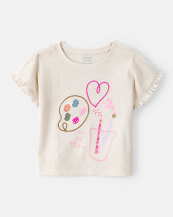 Toddler Girl Arts & Crafts Short-Sleeve Top - White, 