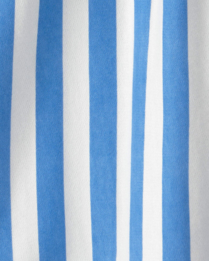 Girls Striped French Terry Dress - Blue/Ivory , image 4 of 5 slides
