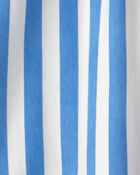 Girls Striped French Terry Dress - Blue/Ivory , image 4 of 5 slides
