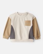 Toddler Boy Colourblock Long-Sleeve Pullover Sweatshirt- Tan, image 1 of 3 slides