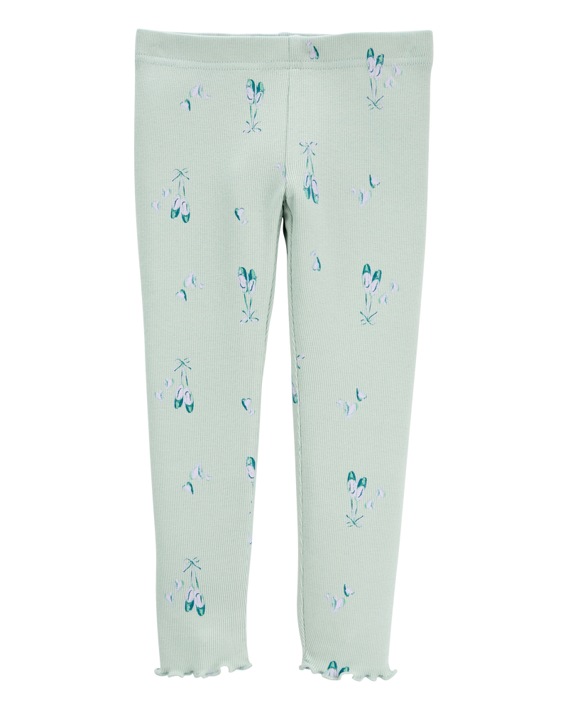 Baby Floral Ribbed Leggings, image 2 of 4 slides