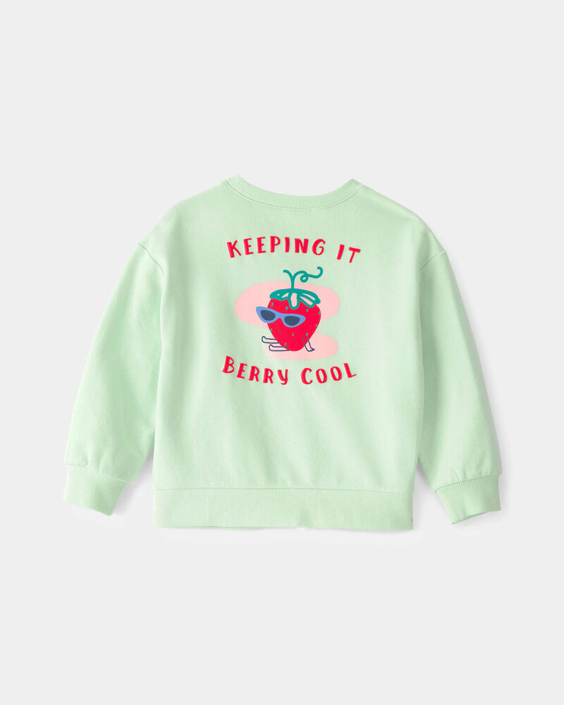 Tout-petit fille - Chandail en jersey bouclette, fraise - Vert, image 3 sur 7 diapositives
