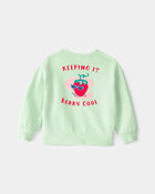 Tout-petit fille - Chandail en jersey bouclette, fraise - Vert, image 3 sur 7 diapositives