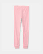 Girls Butterfly Rib Snug Fit 2-Piece Pyjama Set - Pink, image 3 of 5 slides
