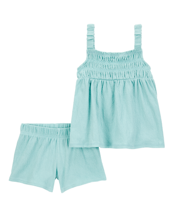 Enfant en bas âge Ensemble 2 pièces débardeur en jersey froissé et short, 
