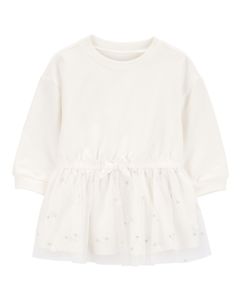 Baby Glitter Long-Sleeve Cotton Dress, image 1 of 4 slides