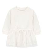 Baby Glitter Long-Sleeve Cotton Dress, image 1 of 4 slides