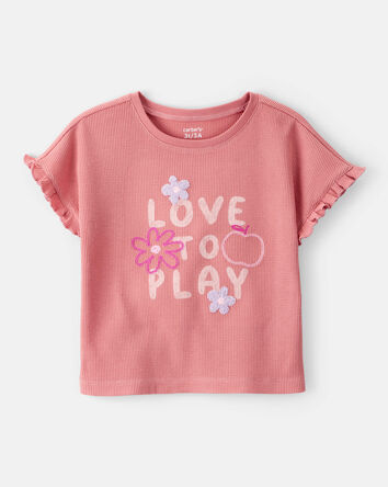 Tout-petit fille - Chandail à manches courtes imprimé Love To Play – Rose, 