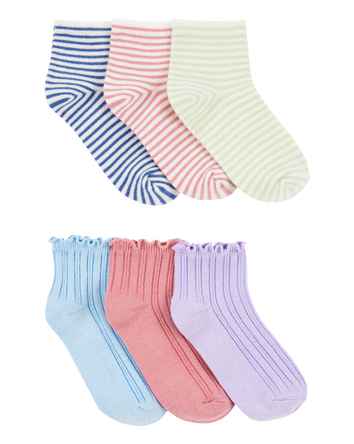 Girls 6-Pack Ankle Socks, 