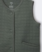 Toddler Girl Quilted Vest - Olive, image 2 of 2 slides