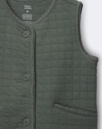 Toddler Girl Quilted Vest - Olive, 