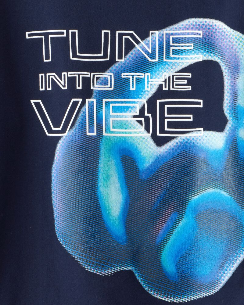 Boys Head Phones Long-Sleeve Graphic Tee - Blue, image 2 of 3 slides