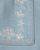 Filles - Short en denim &agrave; motif floral - D&eacute;lav&eacute; clair, image 3 sur 3 diapositives
