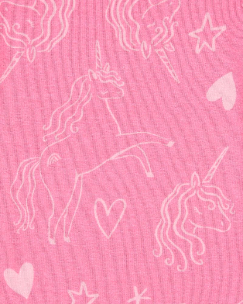 Toddler Girl 4-Piece Unicorn Cotton Pyjamas, image 3 of 4 slides