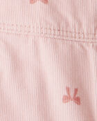 Baby Girl Bow Print Corduroy Overalls - Pink, image 3 of 4 slides