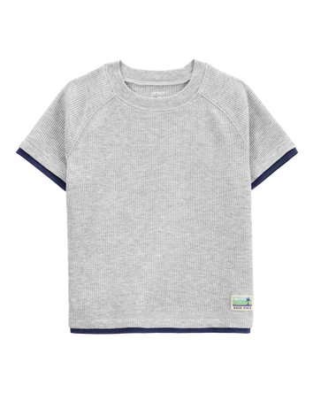 Baby Solid Cotton Blend Short-Sleeve Tee - Gray, 