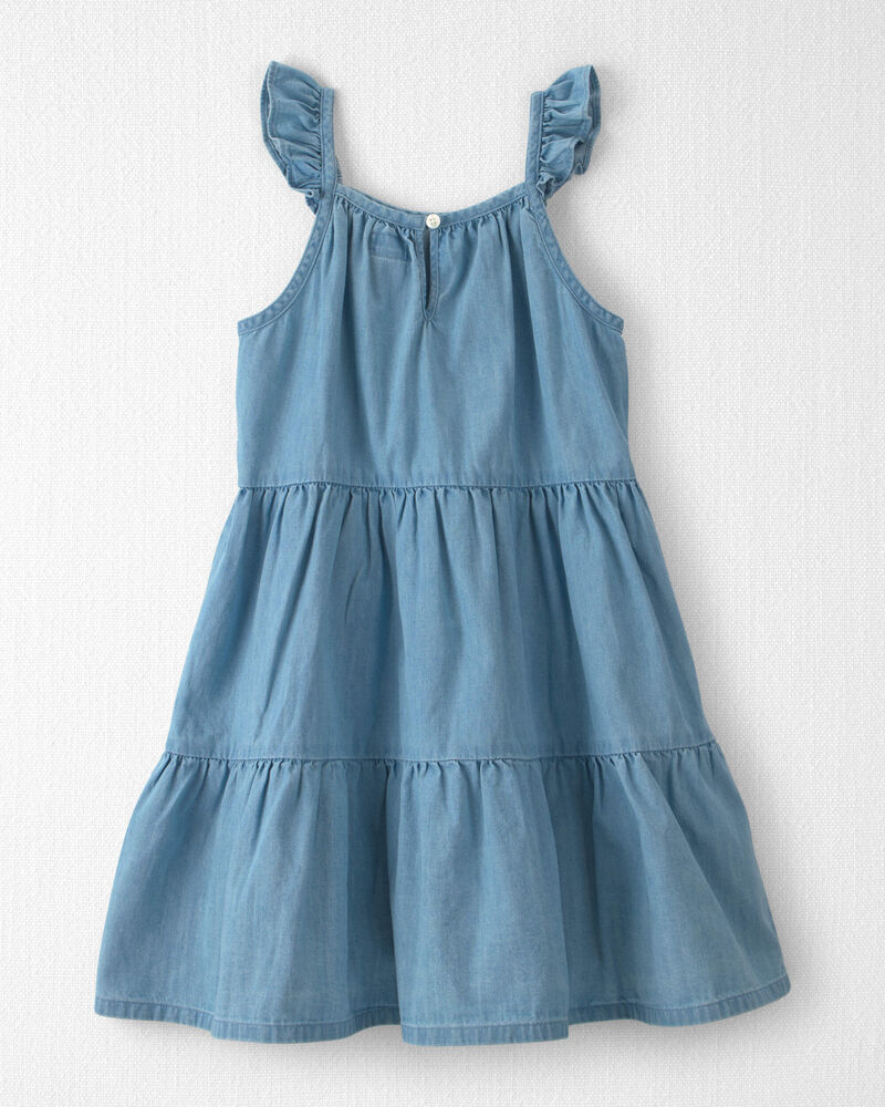 Girls Organic Cotton Chambray Dress, image 2 of 5 slides