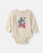 Baby Boy Cowboy Long-Sleeve Graphic Bodysuit - Cream, image 1 of 3 slides