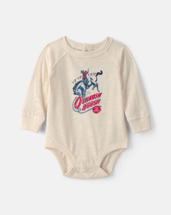 Baby Boy Cowboy Long-Sleeve Graphic Bodysuit - Cream, 