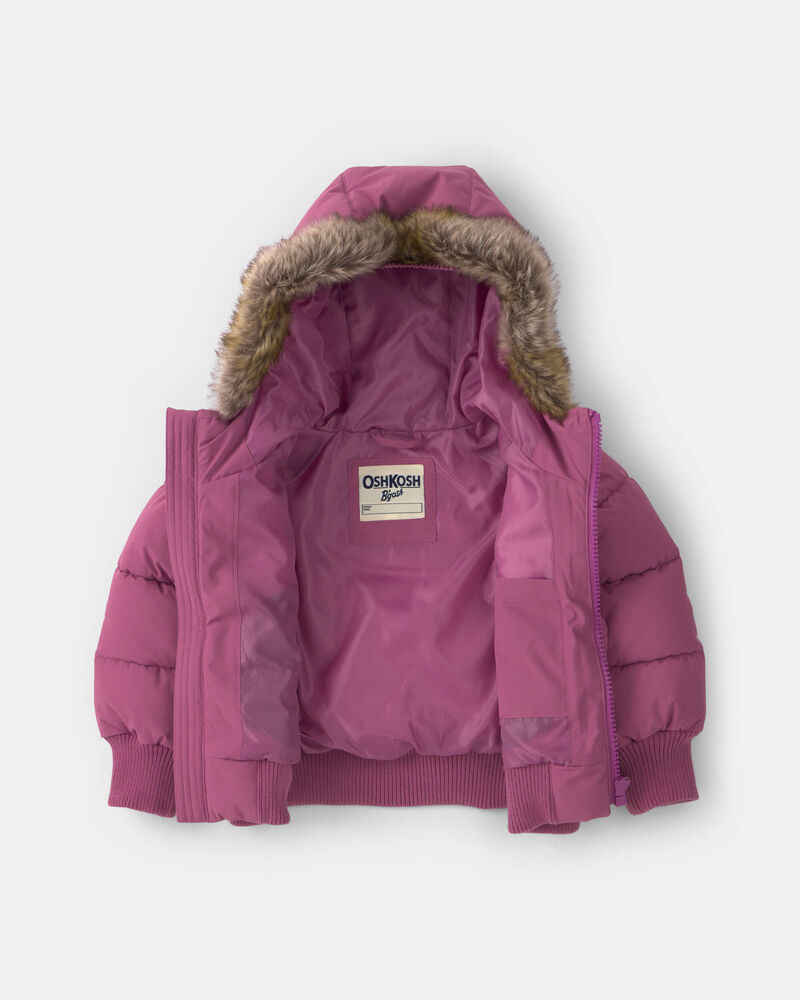 Toddler Girl  Bubble Urban Jacket- Purple, image 2 of 4 slides